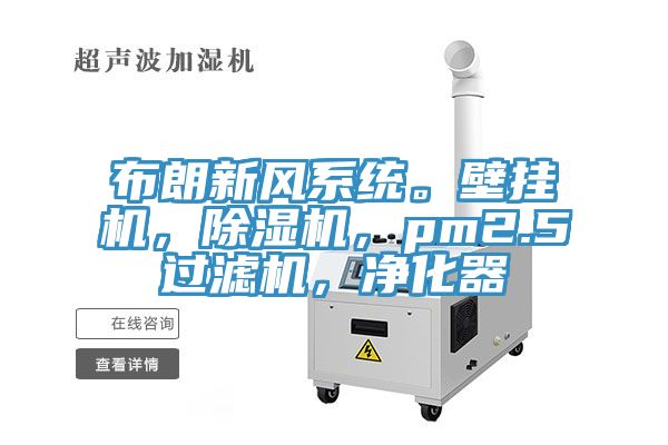 布朗新風系統(tǒng)。壁掛機，除濕機，pm2.5過濾機，凈化器